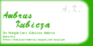 ambrus kubicza business card